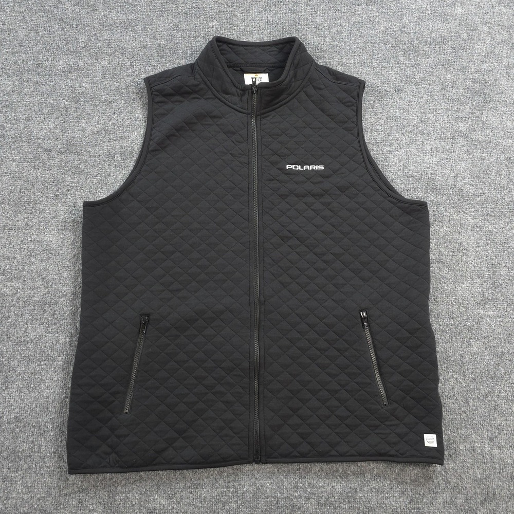 Marine Layer Vest Mens XL Black Corbet Quilted Polaris Logo Full Zip Outdoors